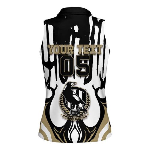 Custom Collingwood Black Women Sleeveless Polo Shirt Unique Style