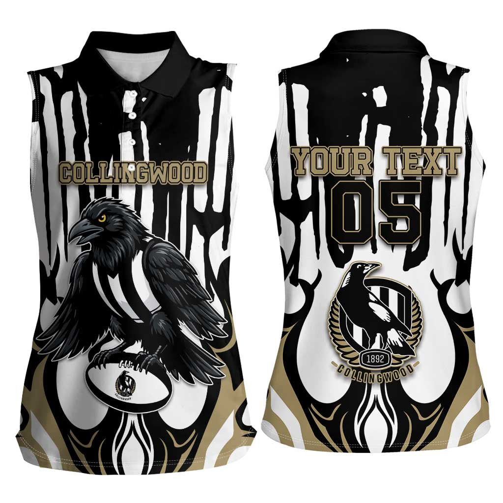 Custom Collingwood Black Women Sleeveless Polo Shirt Unique Style