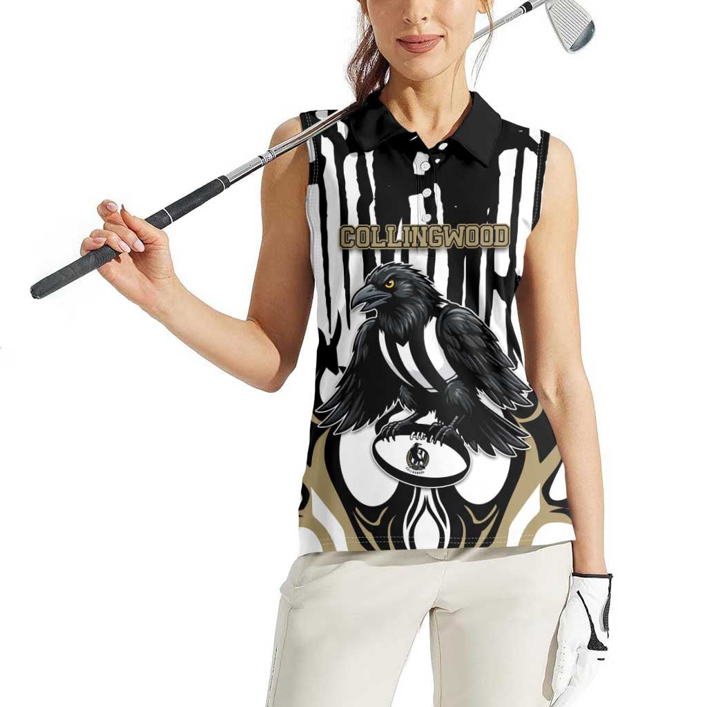 Custom Collingwood Black Women Sleeveless Polo Shirt Unique Style