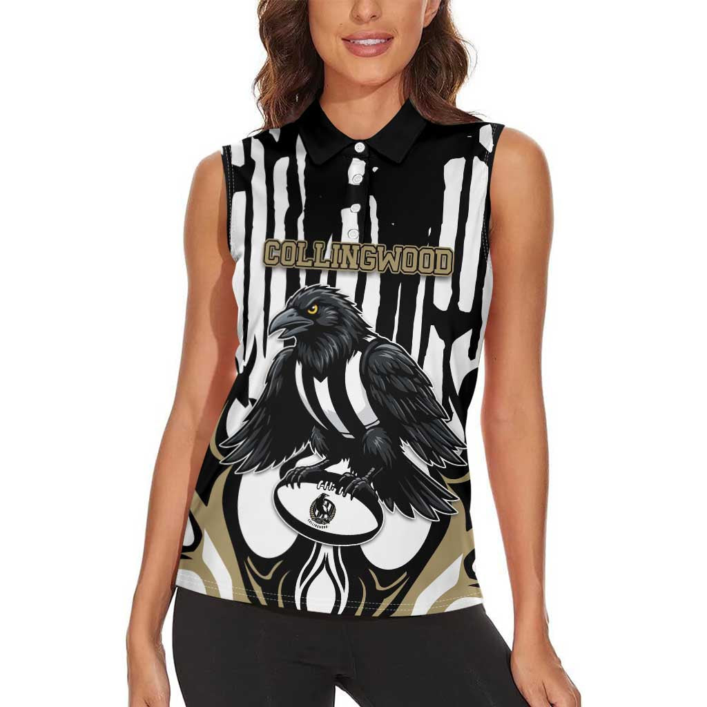 Custom Collingwood Black Women Sleeveless Polo Shirt Unique Style