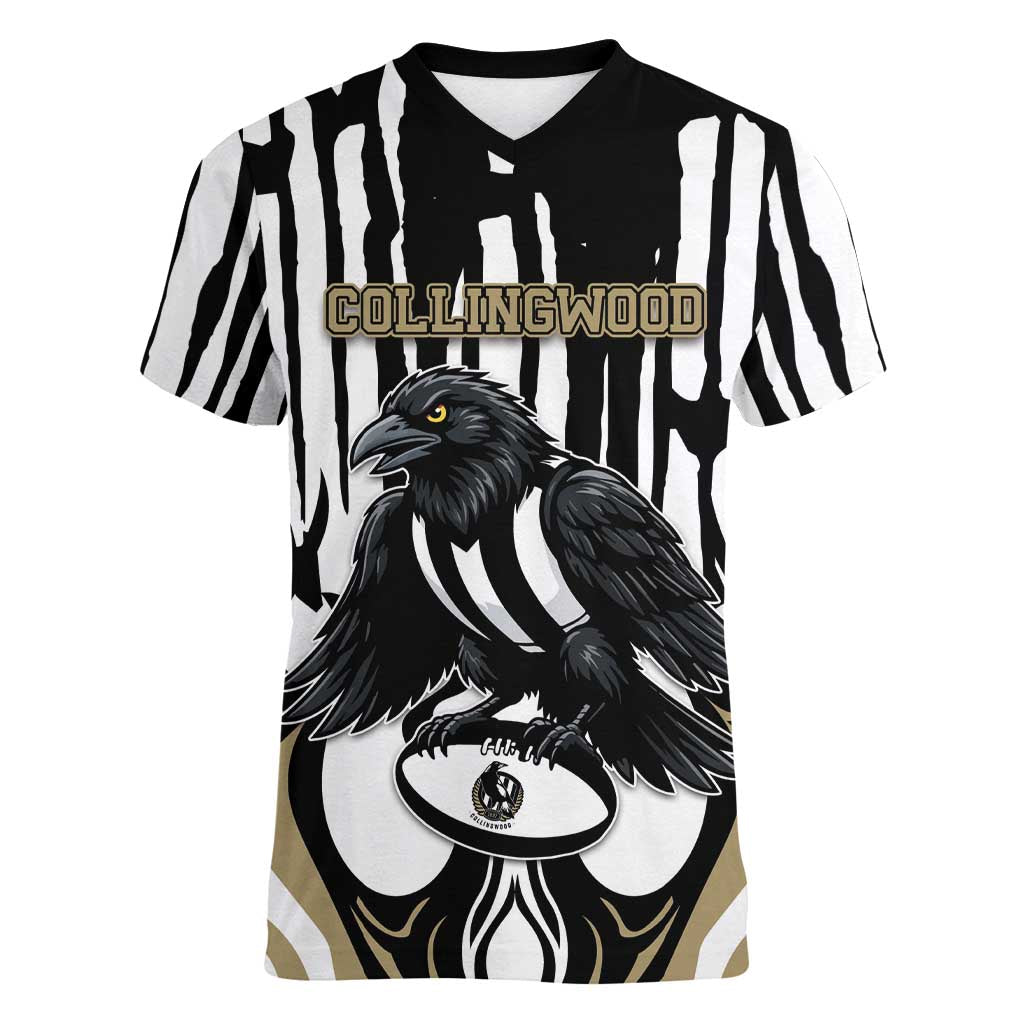 Custom Collingwood Black Women V-Neck T-Shirt Unique Style