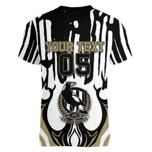 Custom Collingwood Black Women V-Neck T-Shirt Unique Style