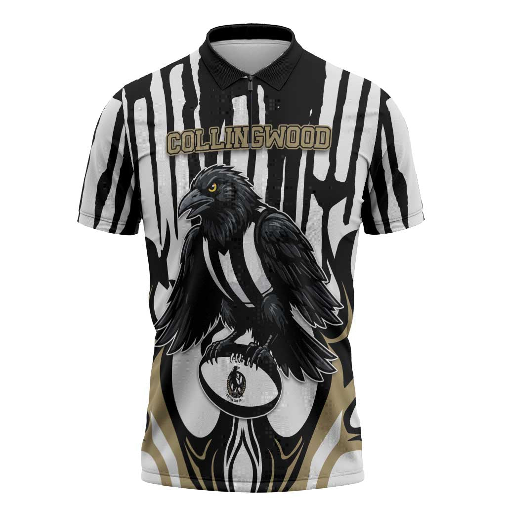 Custom Collingwood Black Zipper Polo Shirt Unique Style