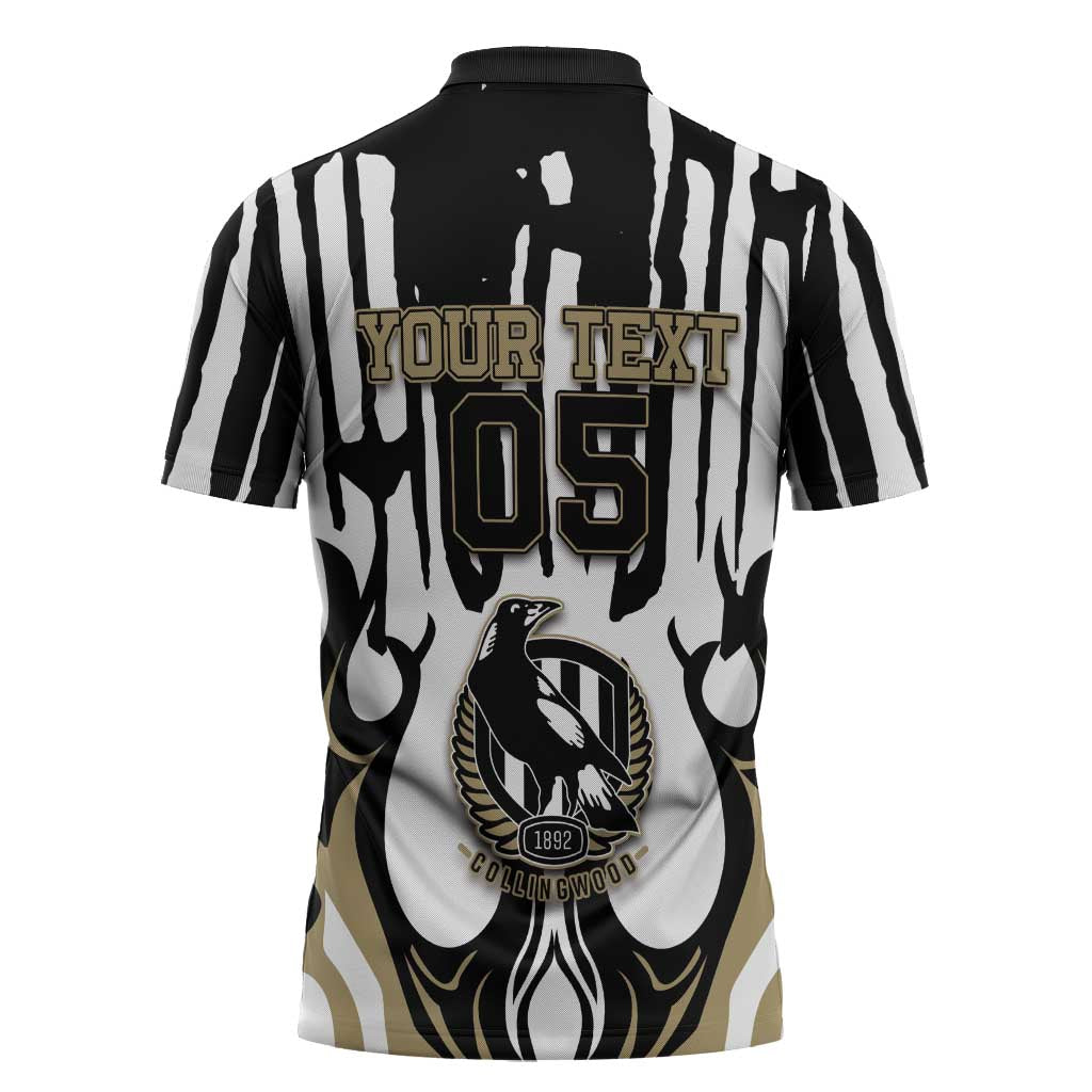 Custom Collingwood Black Zipper Polo Shirt Unique Style