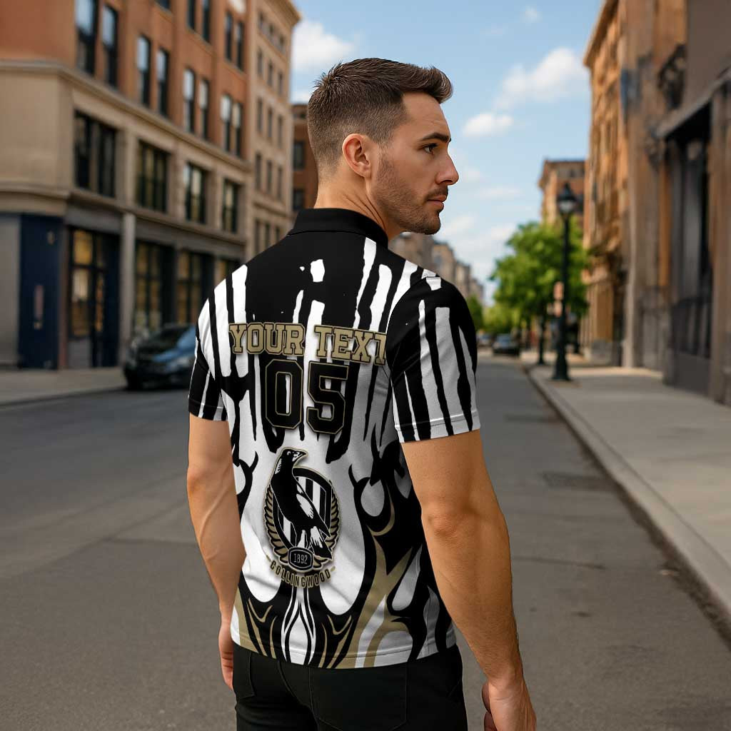 Custom Collingwood Black Zipper Polo Shirt Unique Style