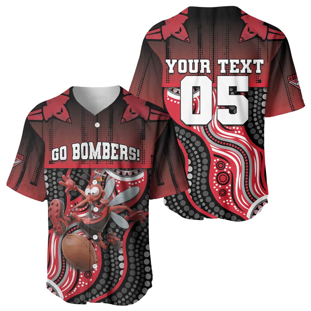 Custom Essendon Go Bombers Baseball Jersey Don The Sash