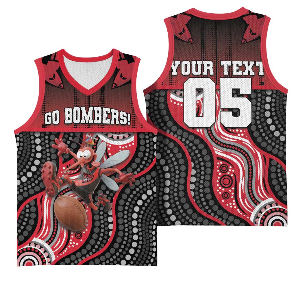 Custom Essendon Go Bombers Basketball Jersey Don The Sash