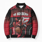 Custom Essendon Go Bombers Bomber Puffer Jacket Don The Sash