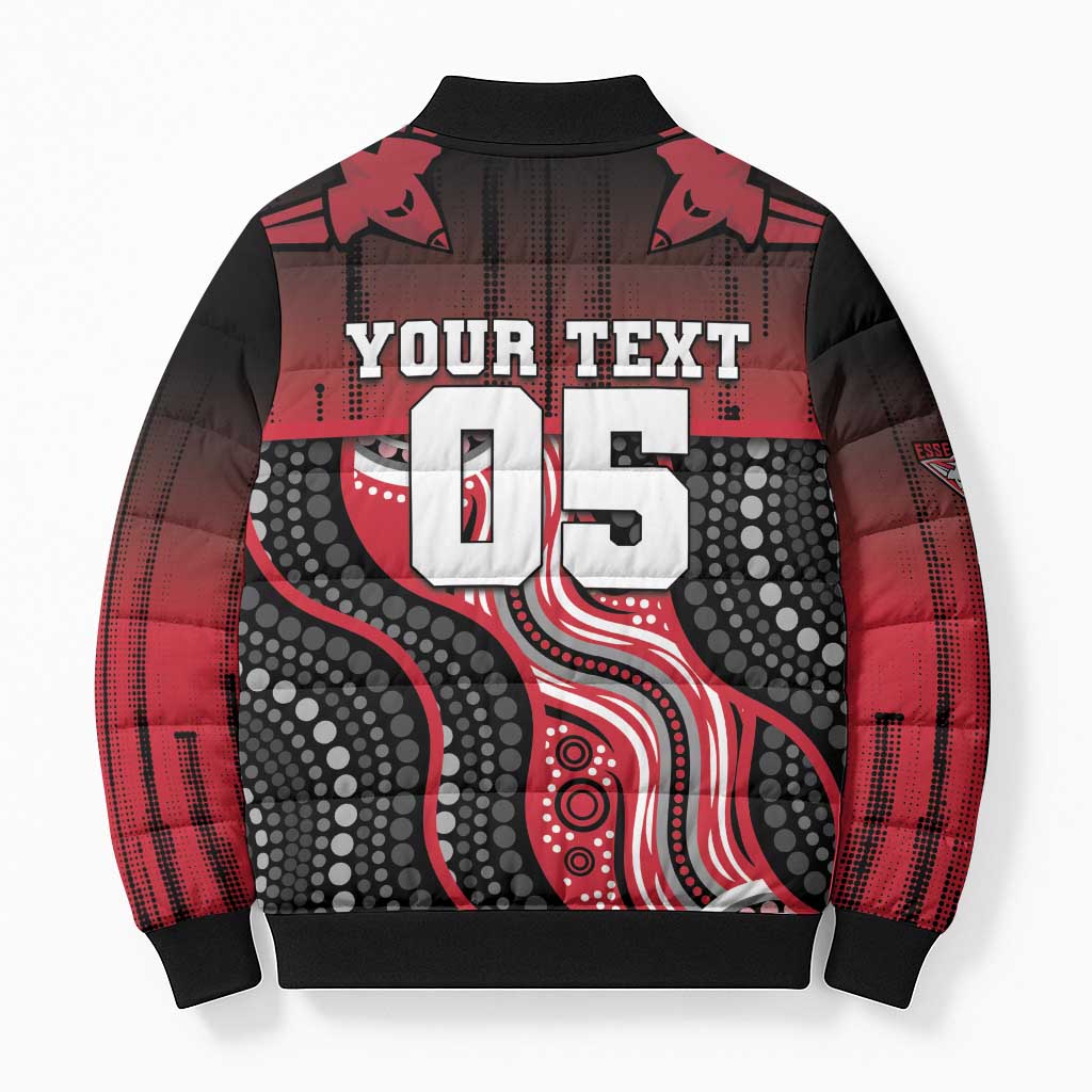 Custom Essendon Go Bombers Bomber Puffer Jacket Don The Sash