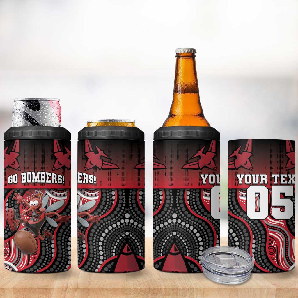 Custom Essendon Go Bombers 4 in 1 Can Cooler Tumbler Don The Sash