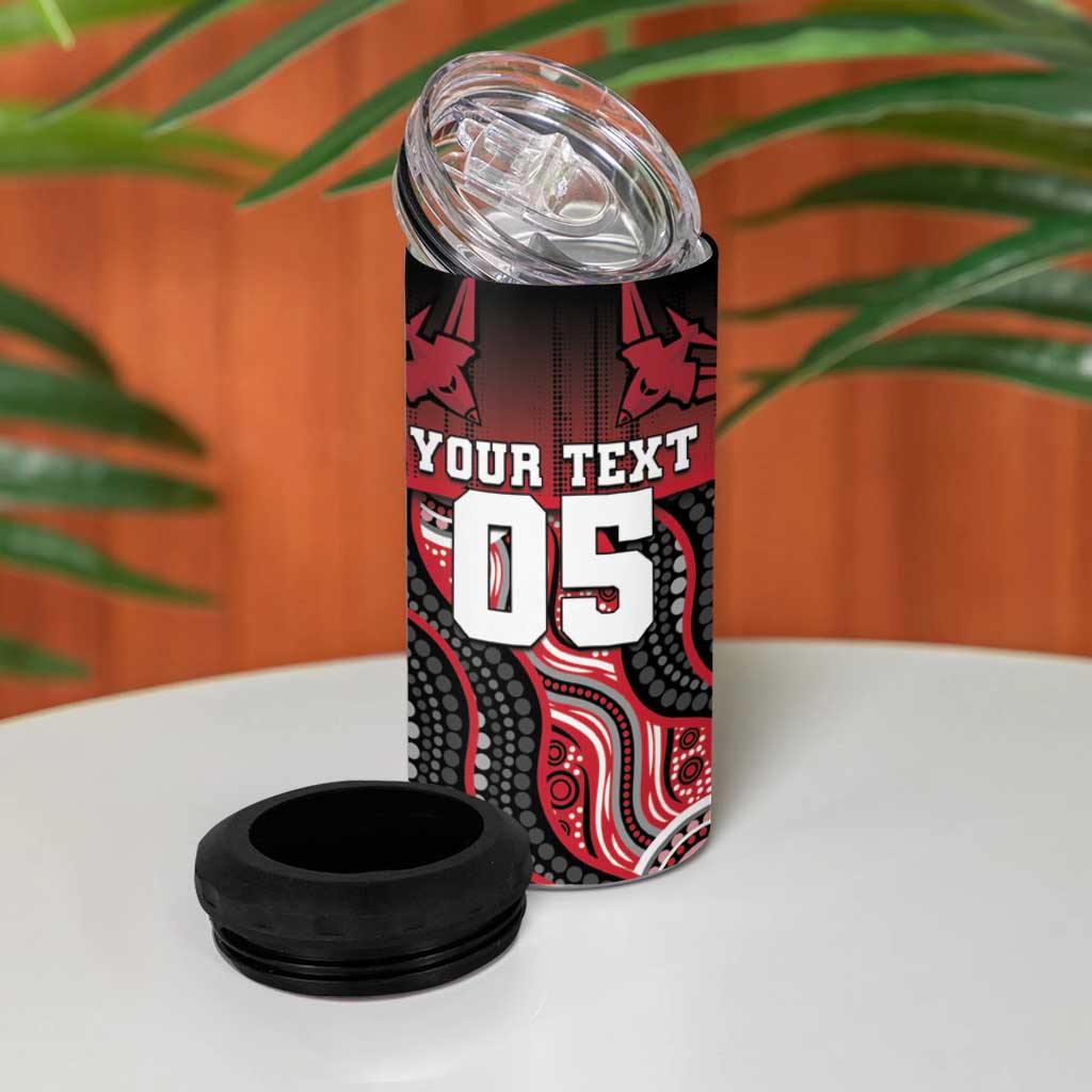 Custom Essendon Go Bombers 4 in 1 Can Cooler Tumbler Don The Sash