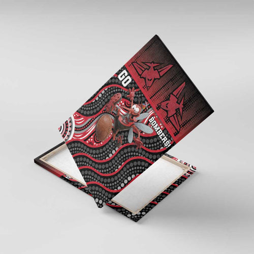 Essendon Go Bombers Canvas Wall Art Don The Sash