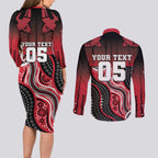 Custom Essendon Go Bombers Couples Matching Long Sleeve Bodycon Dress and Long Sleeve Button Shirt Don The Sash