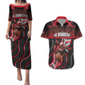 Custom Essendon Go Bombers Couples Matching Puletasi and Hawaiian Shirt Don The Sash