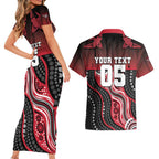 Custom Essendon Go Bombers Couples Matching Short Sleeve Bodycon Dress and Hawaiian Shirt Don The Sash