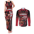 Custom Essendon Go Bombers Couples Matching Tank Maxi Dress and Long Sleeve Button Shirt Don The Sash