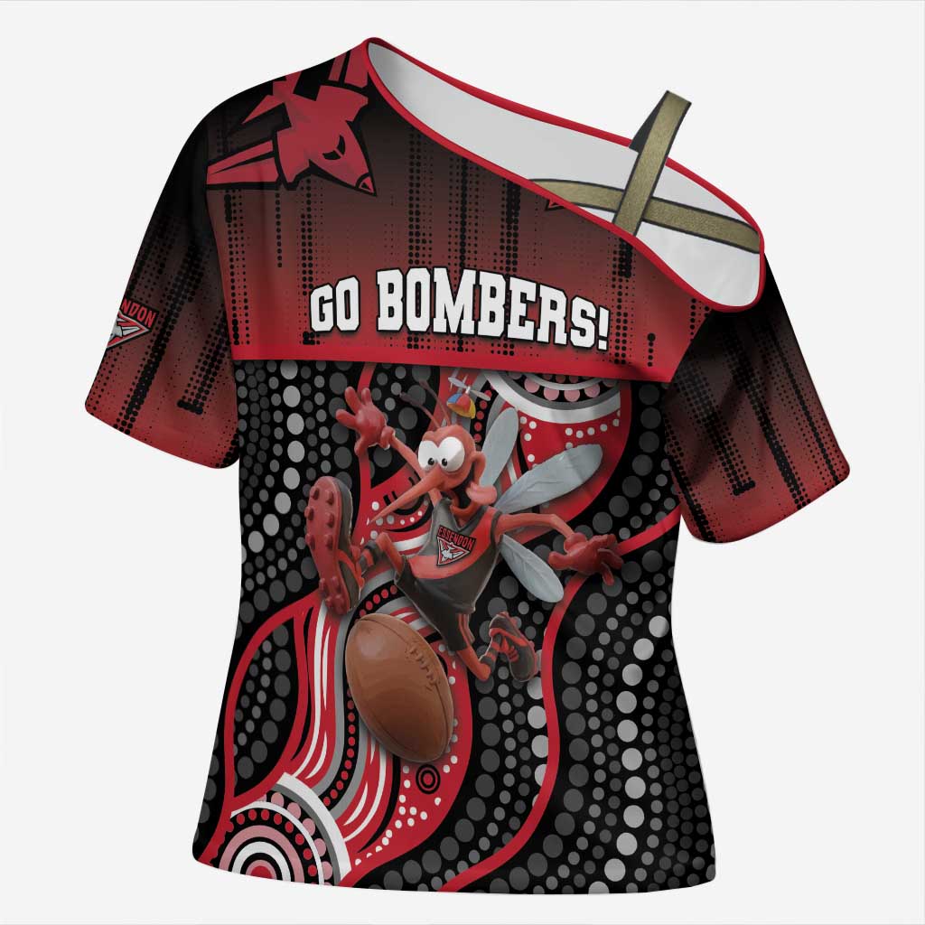 Custom Essendon Go Bombers Cross Shoulder Shirt Don The Sash