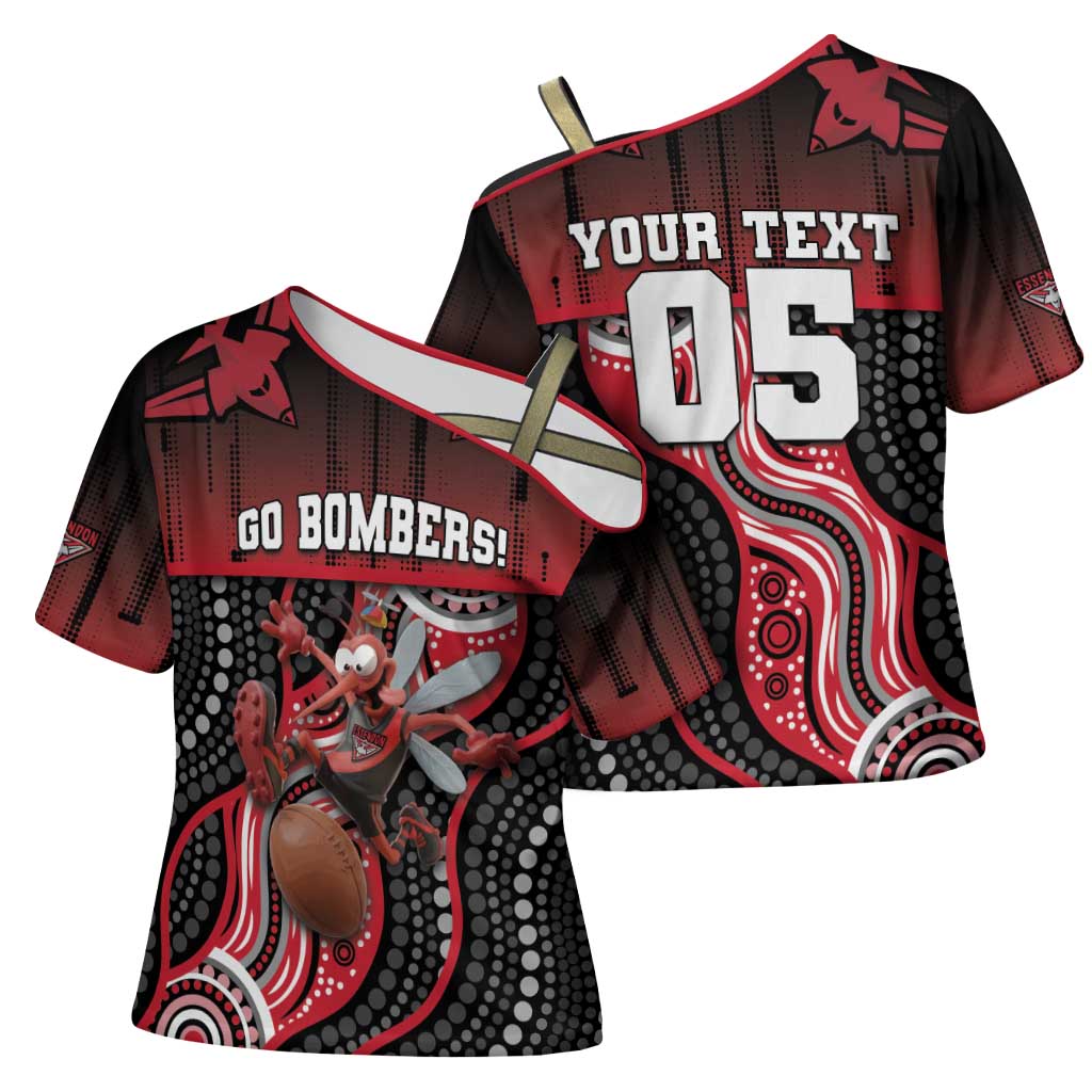 Custom Essendon Go Bombers Cross Shoulder Shirt Don The Sash