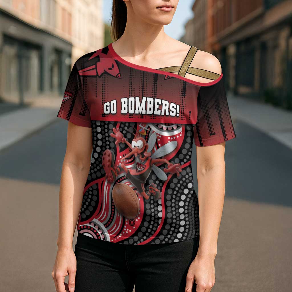 Custom Essendon Go Bombers Cross Shoulder Shirt Don The Sash