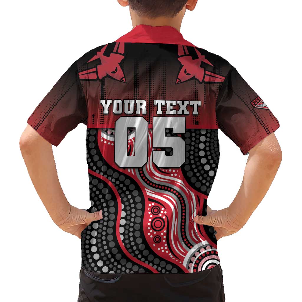 Custom Essendon Go Bombers Family Matching Mermaid Dress and Hawaiian Shirt Don The Sash