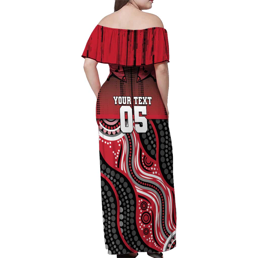 Custom Essendon Go Bombers Family Matching Off Shoulder Maxi Dress and Hawaiian Shirt Don The Sash