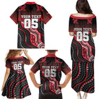 Custom Essendon Go Bombers Family Matching Puletasi and Hawaiian Shirt Don The Sash