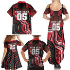 Custom Essendon Go Bombers Family Matching Summer Maxi Dress and Hawaiian Shirt Don The Sash