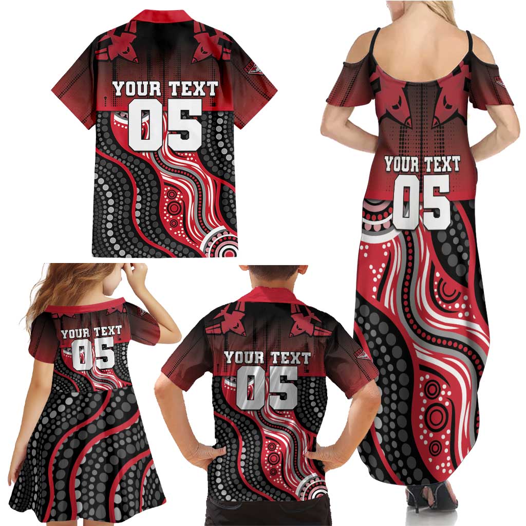 Custom Essendon Go Bombers Family Matching Summer Maxi Dress and Hawaiian Shirt Don The Sash