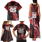 Custom Essendon Go Bombers Family Matching Tank Maxi Dress and Hawaiian Shirt Don The Sash