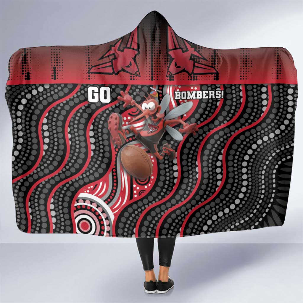 Essendon Go Bombers Hooded Blanket Don The Sash