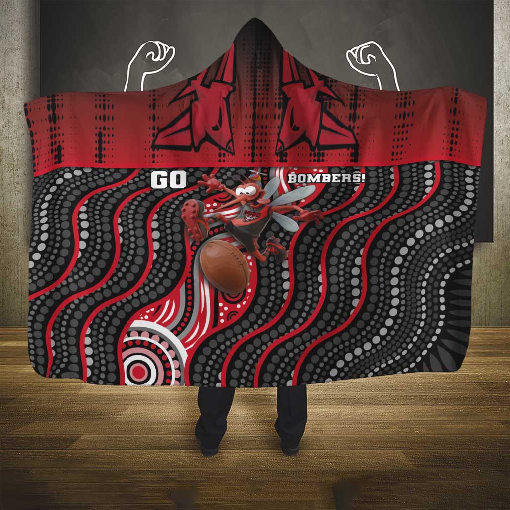 Essendon Go Bombers Hooded Blanket Don The Sash
