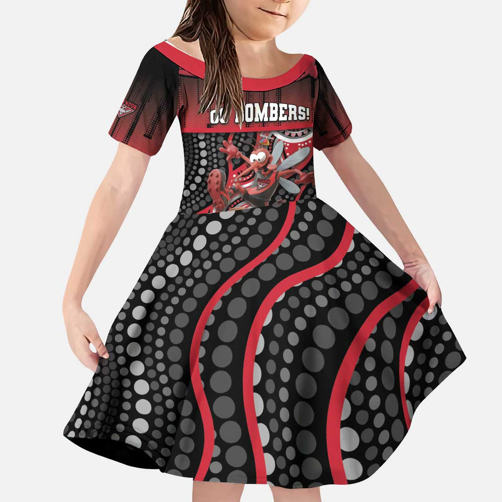 Custom Essendon Go Bombers Kid Short Sleeve Dress Don The Sash