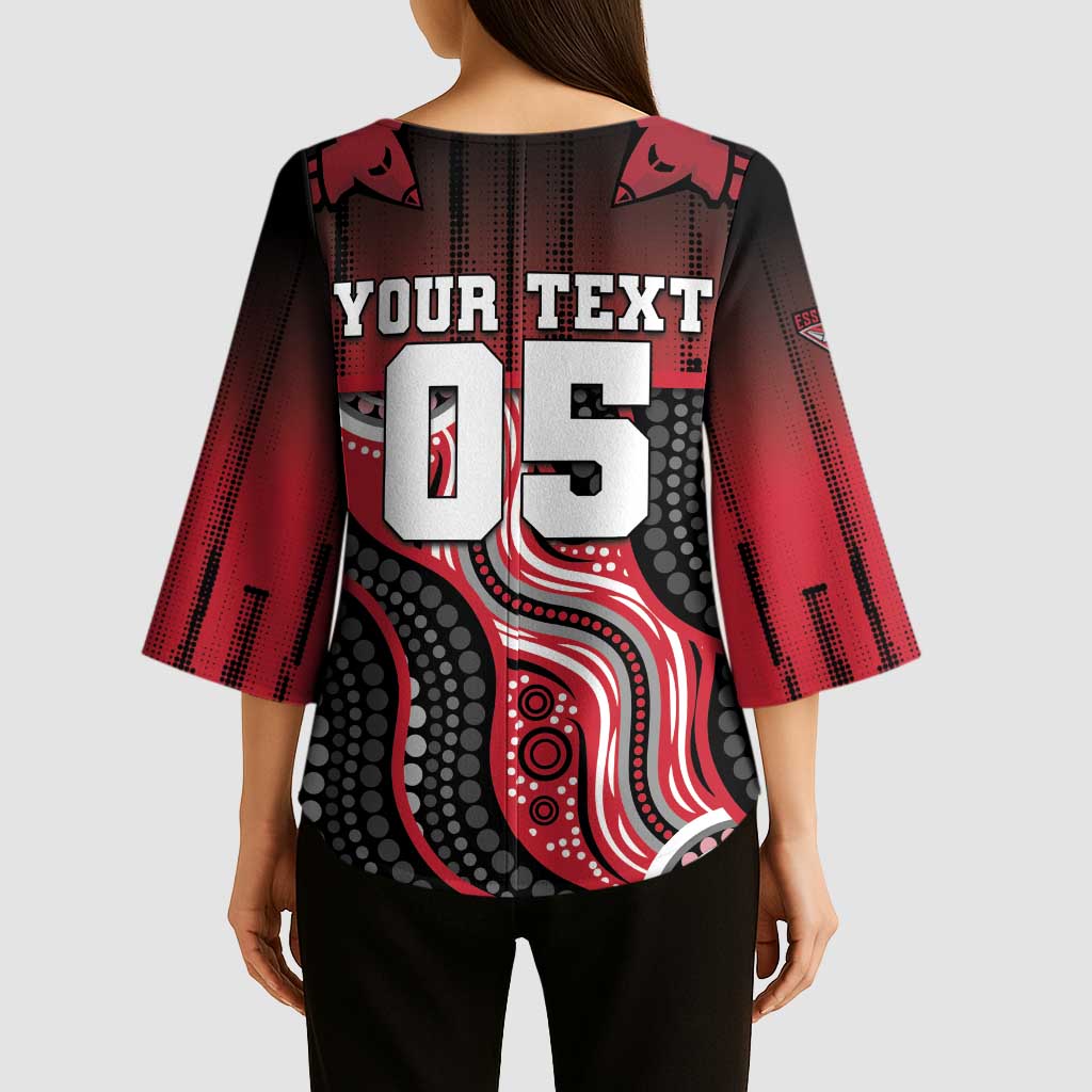 Custom Essendon Go Bombers Kimono Sleeve Blouse Don The Sash