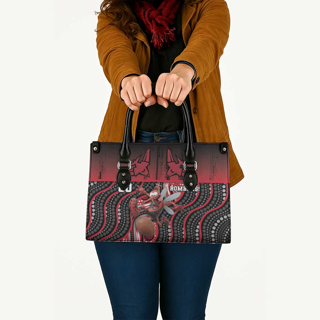 Essendon Go Bombers Leather Bag Don The Sash