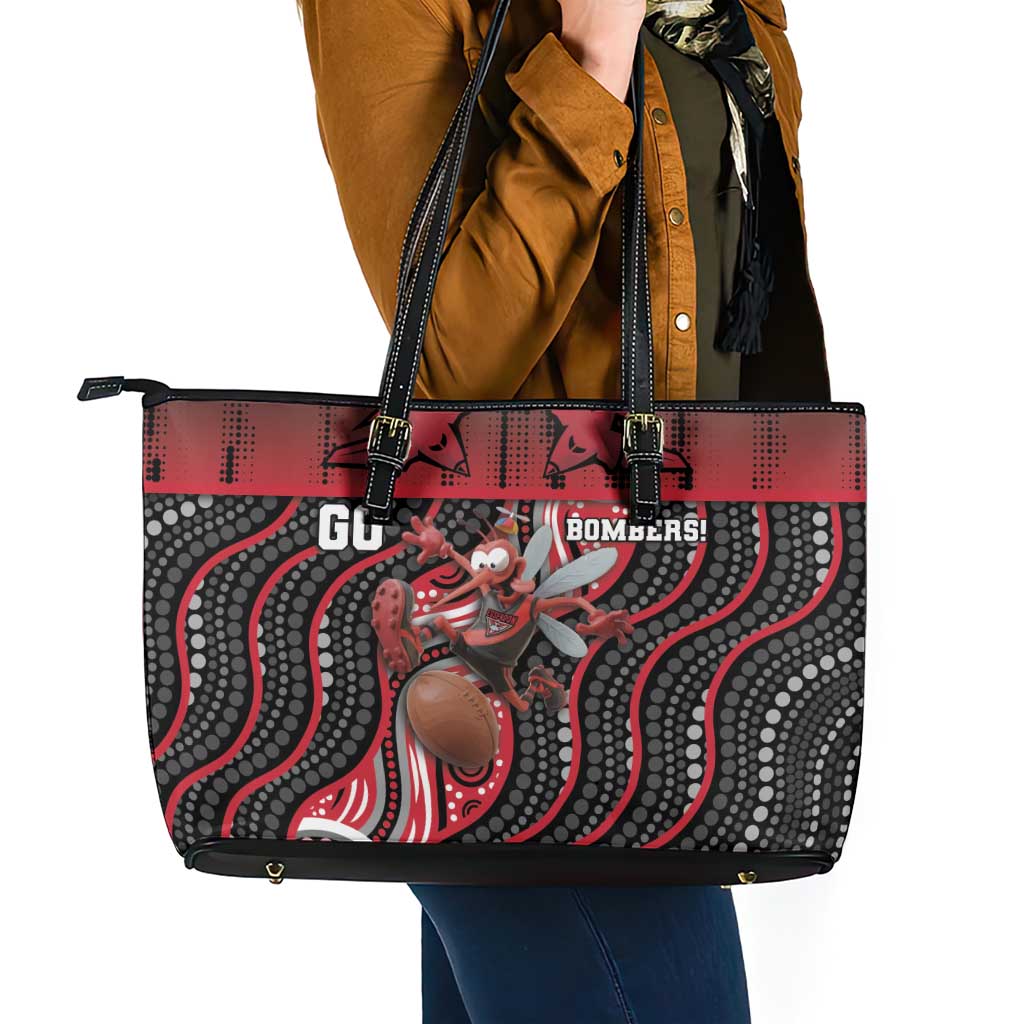 Essendon Go Bombers Leather Tote Bag Don The Sash