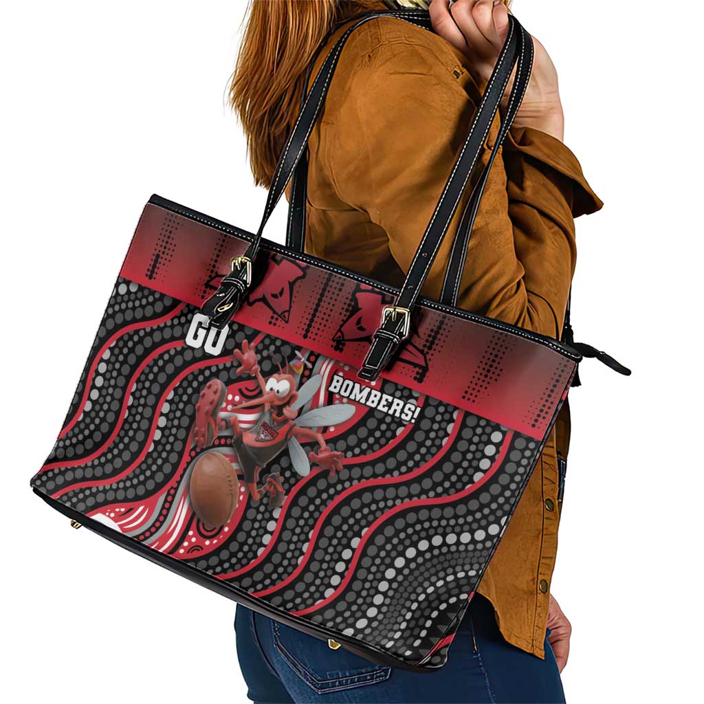 Essendon Go Bombers Leather Tote Bag Don The Sash