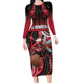 Custom Essendon Go Bombers Long Sleeve Bodycon Dress Don The Sash