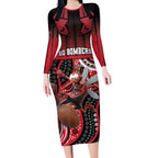 Custom Essendon Go Bombers Long Sleeve Bodycon Dress Don The Sash
