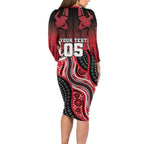 Custom Essendon Go Bombers Long Sleeve Bodycon Dress Don The Sash