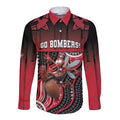 Custom Essendon Go Bombers Long Sleeve Button Shirt Don The Sash
