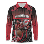 Custom Essendon Go Bombers Long Sleeve Polo Shirt Don The Sash