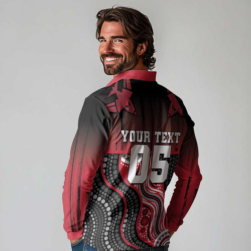 Custom Essendon Go Bombers Long Sleeve Polo Shirt Don The Sash