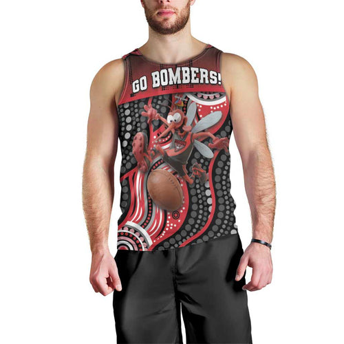 Custom Essendon Go Bombers Men Tank Top Don The Sash