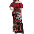 Custom Essendon Go Bombers Off Shoulder Maxi Dress Don The Sash