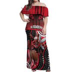 Custom Essendon Go Bombers Off Shoulder Maxi Dress Don The Sash