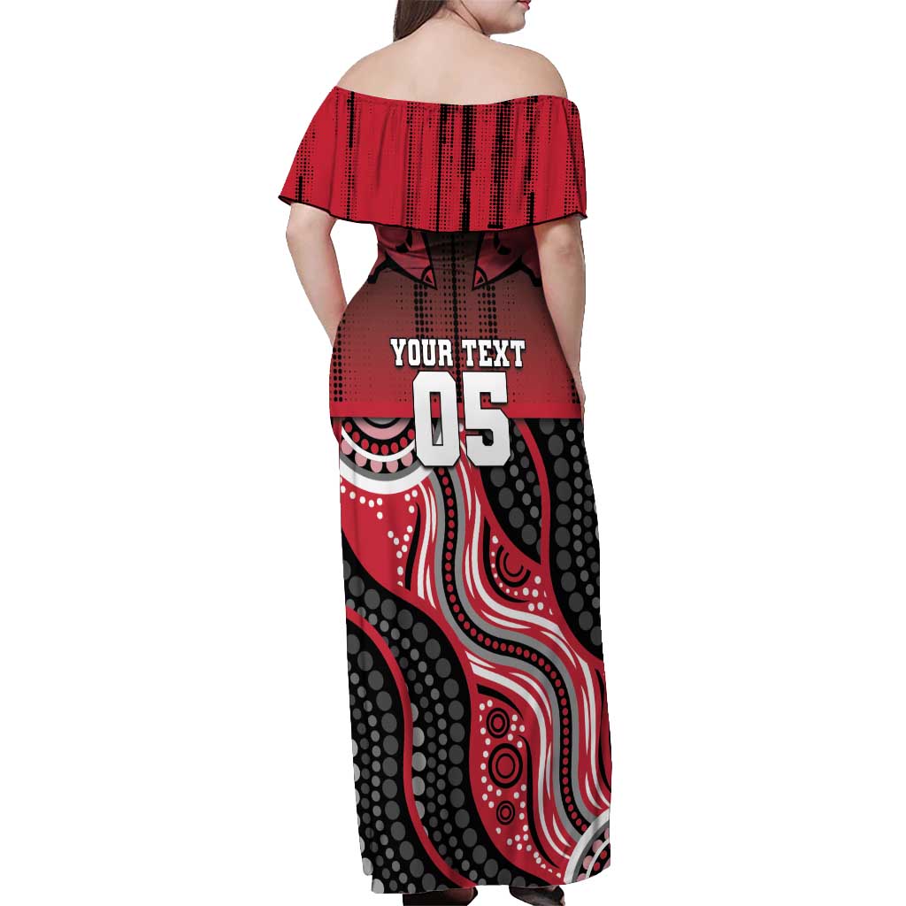 Custom Essendon Go Bombers Off Shoulder Maxi Dress Don The Sash