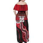 Custom Essendon Go Bombers Off Shoulder Maxi Dress Don The Sash