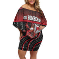 Custom Essendon Go Bombers Off Shoulder Short Dress Don The Sash