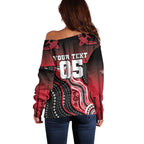 Custom Essendon Go Bombers Off Shoulder Sweater Don The Sash