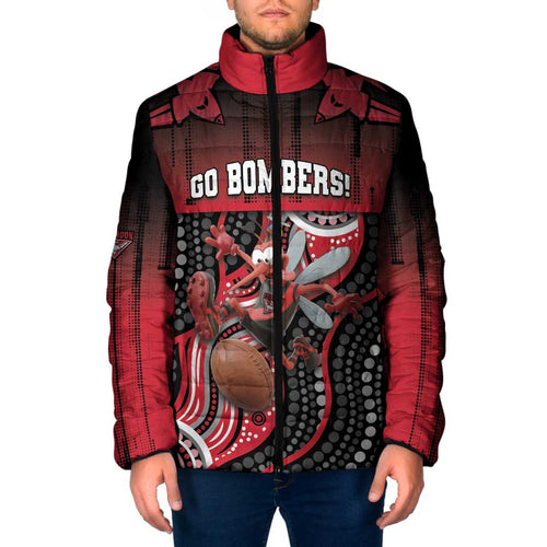 Custom Essendon Go Bombers Padded Jacket Don The Sash